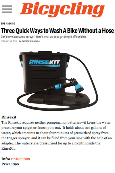 Bicycling Mag Features RinseKit