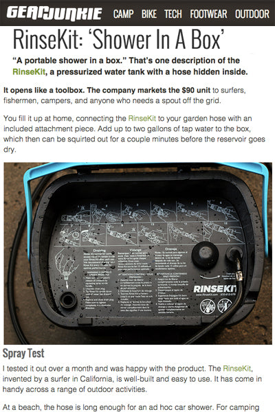 Gear Junkie Reviews RinseKit