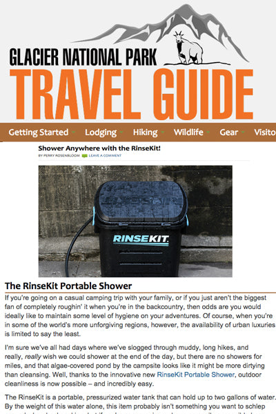 Glacier National Park Travel Guide Features RinseKit