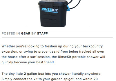 Hi Consumption Features RinseKit