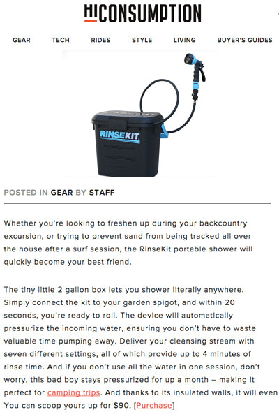 Hi Consumption Features RinseKit