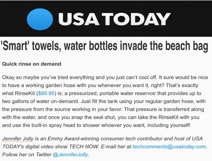 USA Today Features RinseKit