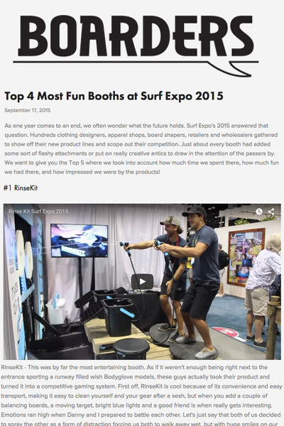 Boarder’s Mag Features RinseKit at Surf Expo
