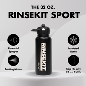 32 oz RinseKit Sport Misting & Spray Water Bottle
