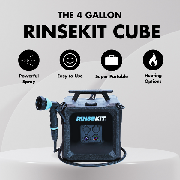 RinseKit® Portable Showers // Keep You & Your Gear Clean Anywhere