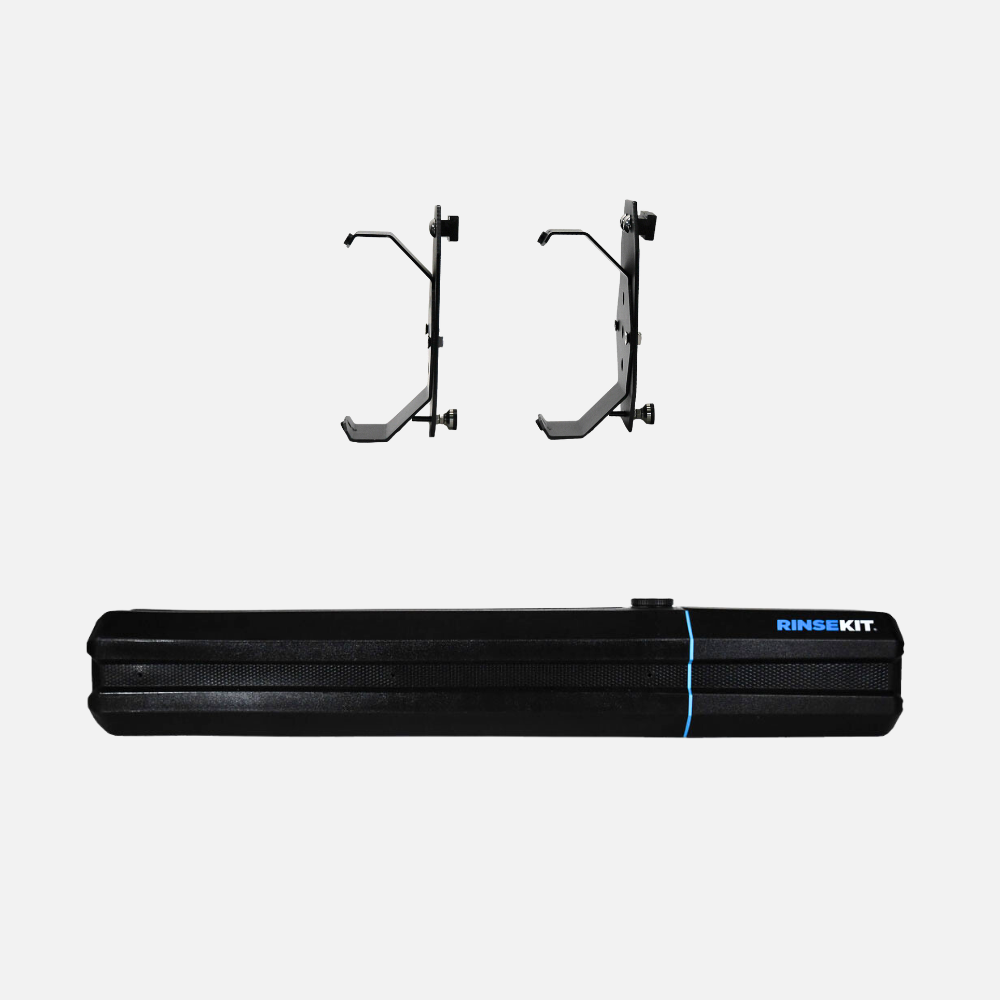 RinseKit Rack Shower + Adapter Brackets for Bed Rails Bundle