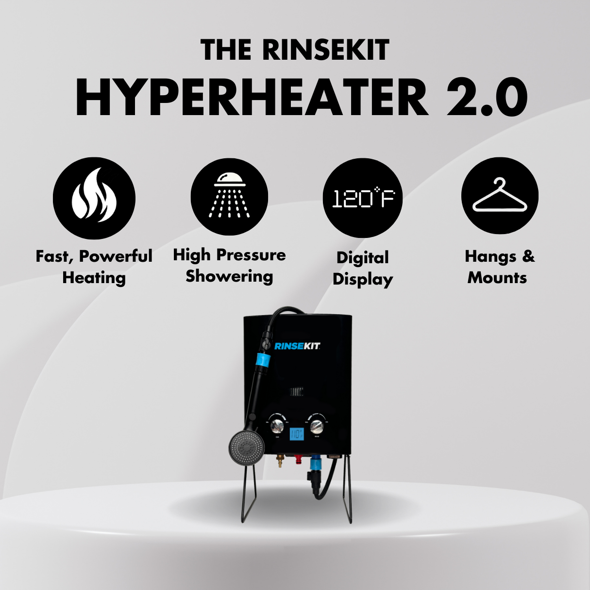 RinseKit PRO + HyperHeater 2.0 + Shelter Shower Tent Bundle